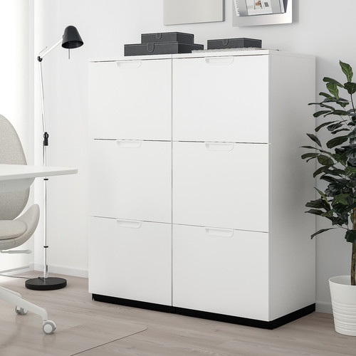 GALANT Storage combination with filing, white, 102x120 cm