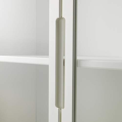 REGISSÖR Glass-door cabinet, white, 118x203 cm