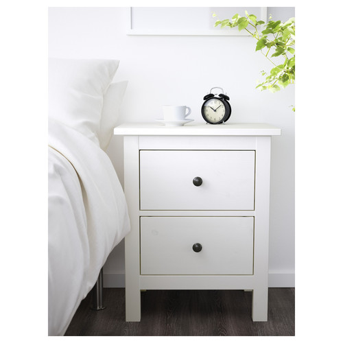 HEMNES 2-drawer chest, white stain, 54x66 cm