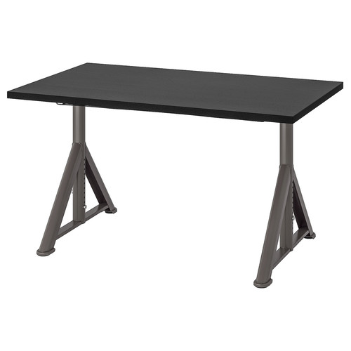 IDÅSEN Desk, black, dark grey, 120x70 cm