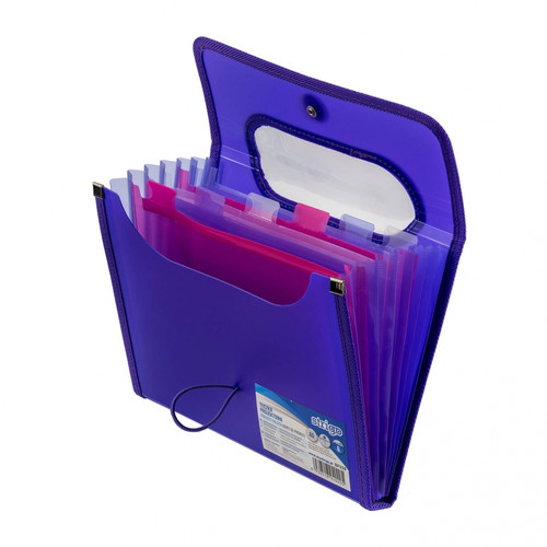 Document Folder with 12 Pockets A5 30mm, purple