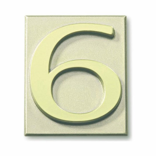 Self Adhesive House Digit "6" 4x4.7 cm, olive