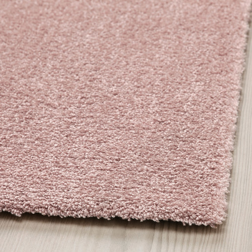 KNARDRUP Rug, low pile, pale pink, 133x195 cm