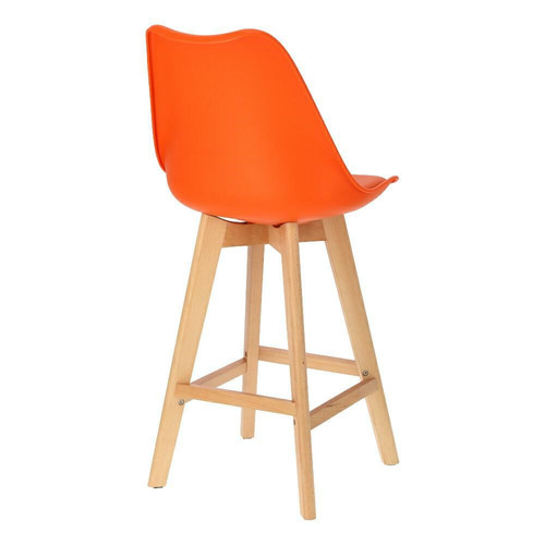 Bar Stool Norden Wood, low, PP, orange