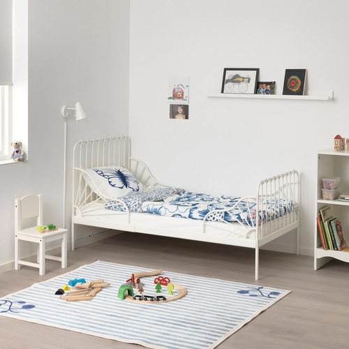 MINNEN Extendable bed, white, 80x200 cm