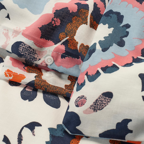 HÖNSGULLÖRT Duvet cover and 2 pillowcases, floral pattern/multicolour, 200x200/50x60 cm