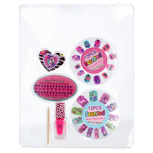 Mega Creative Makeup Kit with Scented Nail Polish and Patches 5+