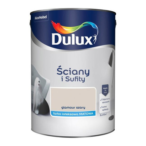 Dulux Walls & Ceilings Matt Latex Paint 5l glamour grey