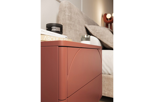 Bedside Table Nightstand Sonatia II 45 cm, burgundy