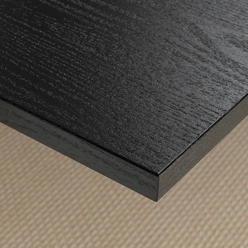 MITTZON Desk, black stained ash veneer/white, 140x60 cm