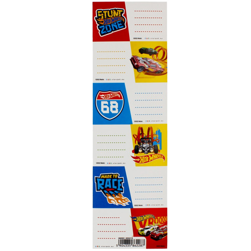 Label Stickers for Notebooks 25pcs Hot Wheels, assorted