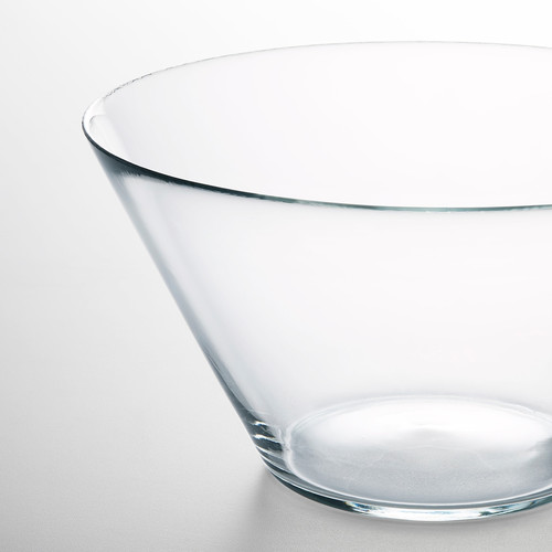 TRYGG Serving bowl, clear glass, 28 cm