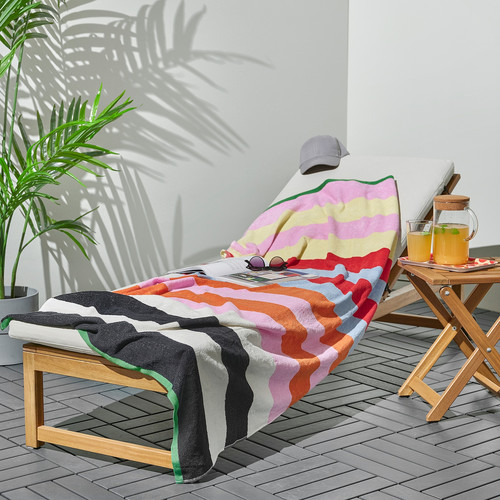 ROSENOXALIS Beach towel, multicolour/striped, 100x180 cm