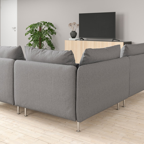 SÖDERHAMN Corner sofa, 6-seat, Tonerud grey