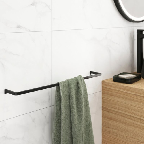 GoodHome Wall-mounted Towel Rail Elland 60 cm, black