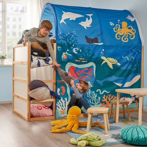 KURA Bed tent, ocean animals pattern