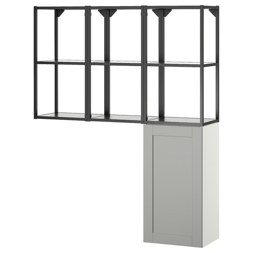 ENHET Storage combination, anthracite/grey frame, 120x32x150 cm