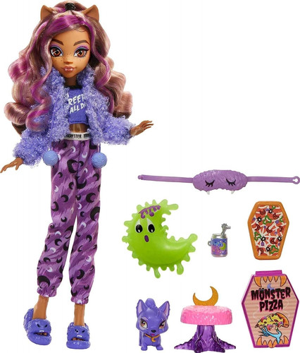 Monster High Doll And Sleepover Accessories, Clawdeen Wolf, HKY67 4+