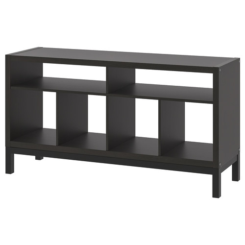 KALLAX Tv bench with underframe, black-brown, 147x39x78 cm