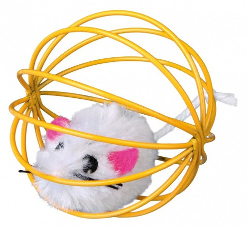 Trixie Mouse in a Wire Ball, assorted colours