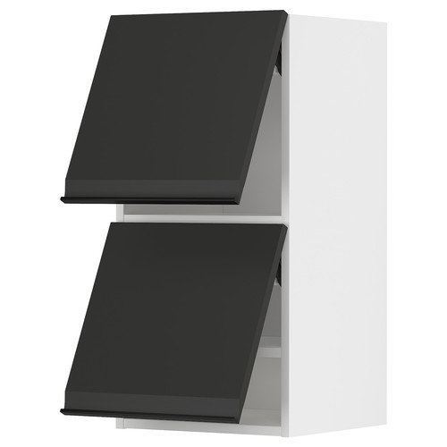 METOD Wall cab horizo 2 doors w push-open, white/Upplöv matt anthracite, 40x80 cm