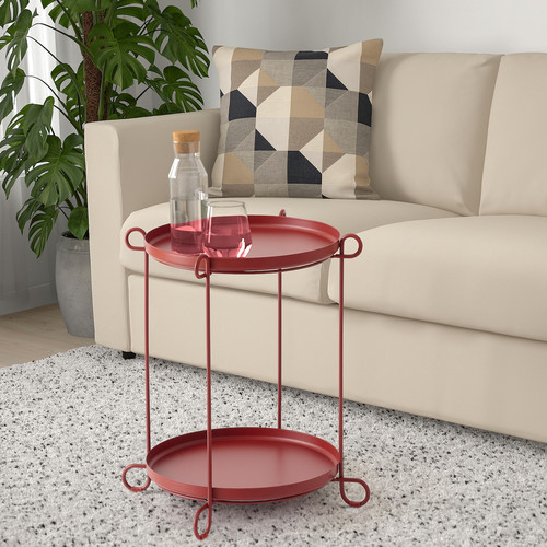 LIVELYCKE Tray table, red, 50 cm