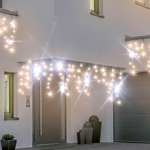 Christmas LED Lighting Curtain Icicles 200 LED 9.6m, warm white, flash, outdoor