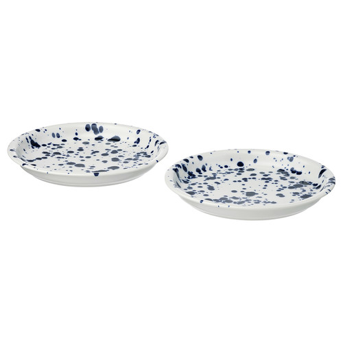 SILVERSIDA Side plate, patterned/blue, 20 cm