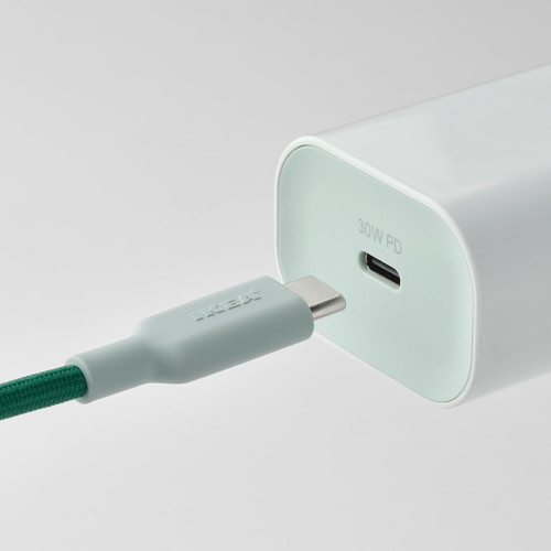 LILLHULT USB-C to USB-C, green, 1.5 m