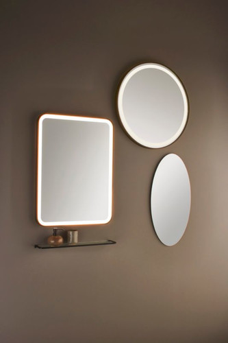 Dubiel Vitrum Round Mirror Moon with LED Lighting 70 cm