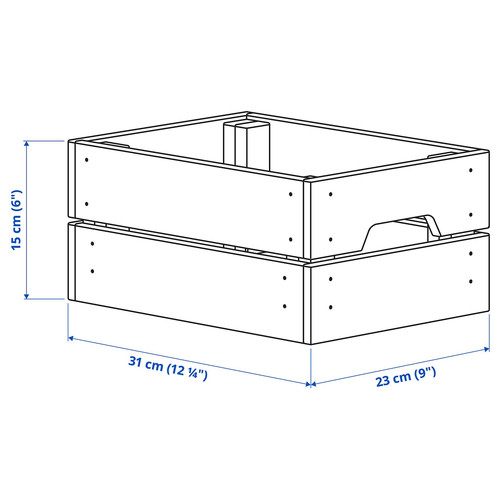 KNAGGLIG Box, pine, 23x31x15 cm
