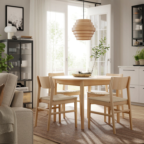 SKANSNÄS / SKANSNÄS Table and 4 chairs, light beech veneer/light beech, 115/170 cm