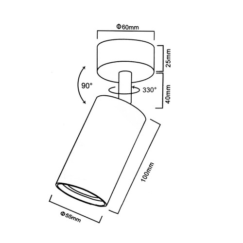 MacLean Wall-ceiling Spot Lamp GU10 MCE451B