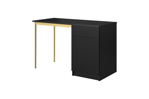 Desk Nicole 120 cm, matt black, gold legs