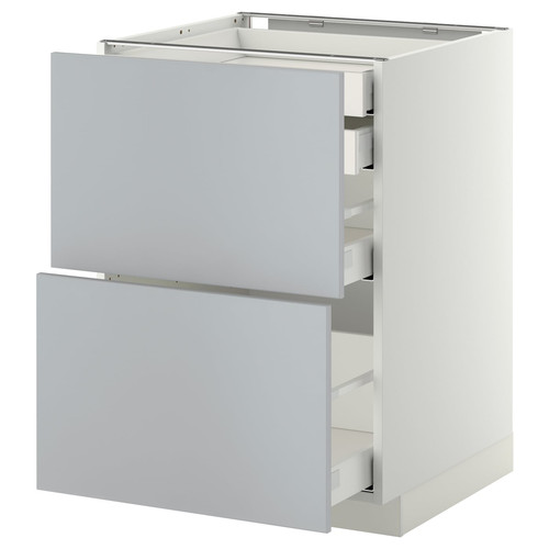 METOD / MAXIMERA Base cb 2 frnts/2 low/1 md/1 hi drw, white/Veddinge grey, 60x60 cm