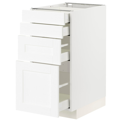 METOD / MAXIMERA Base cab 4 frnts/4 drawers, white Enköping/white wood effect, 40x60 cm