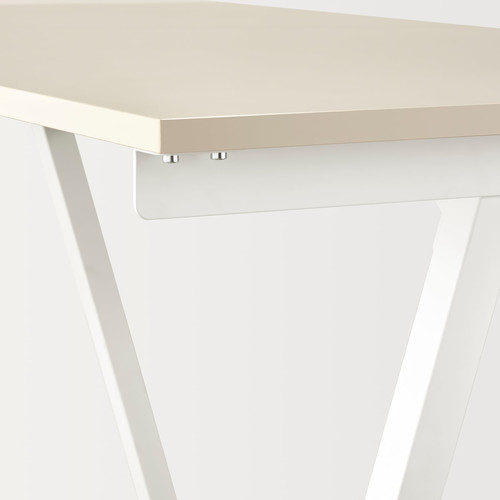 TROTTEN Desk, beige/white, 120x70 cm
