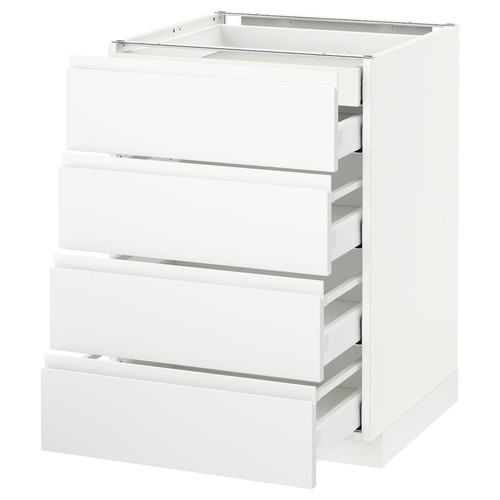 METOD / MAXIMERA Base cb 4 frnts/2 low/3 md drwrs, white, Voxtorp matt white white, 60x60 cm