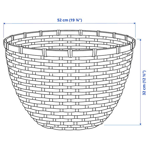 LÖVRÄFSA Basket, bamboo, 50x32 cm