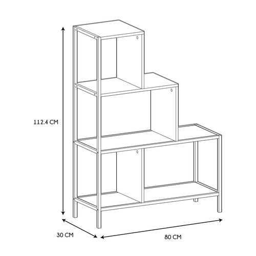 Shelving Unit Stairs Edison M, natural/black