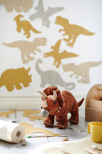 JÄTTELIK Soft toy, dinosaur, dinosaur/triceratops, 46 cm