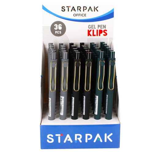 Starpak Office Gel Pen Clip 36pcs, black