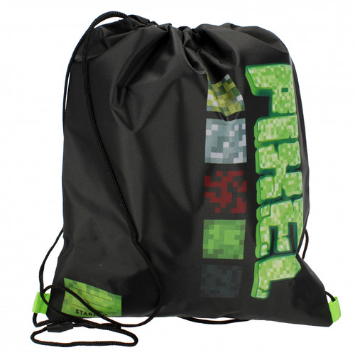 Drawstring Bag School Shoes/Clothes Bag Pixel green