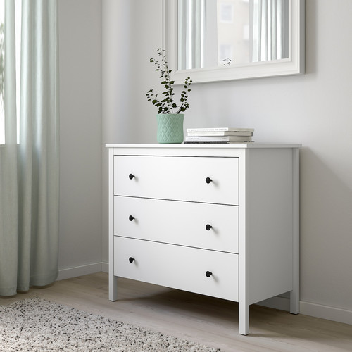 KOPPANG Chest of 3 drawers, white, 90x83 cm