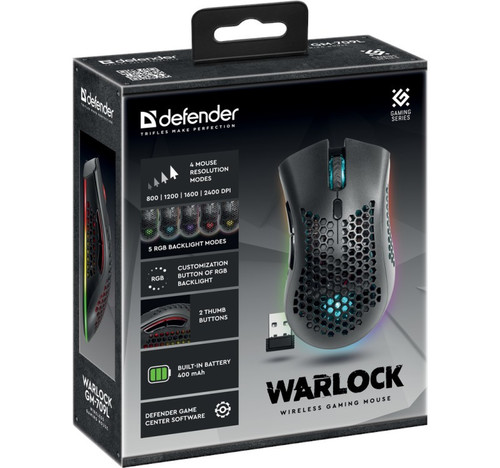 Defender Optical Wireless Gaming Mouse Warlock GM-709L