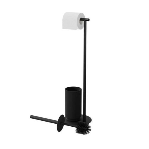 Toilet Brush & Roll Holder GoodHome Kina, black