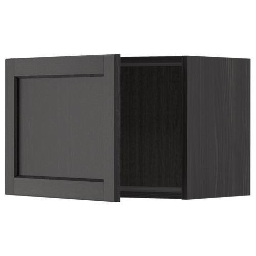 METOD Wall cabinet, black/Lerhyttan black stained, 60x40 cm