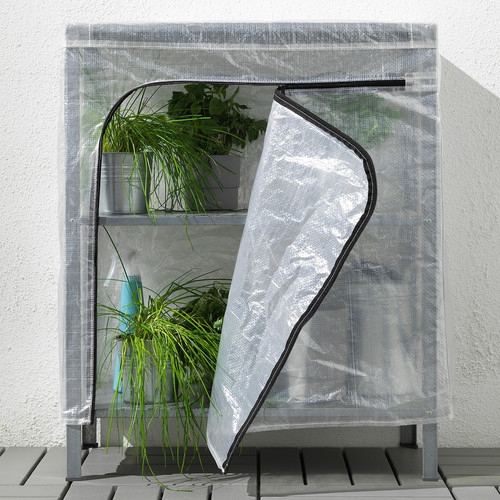 HYLLIS Shelf unit with cover, transparent, 60x27x74 cm