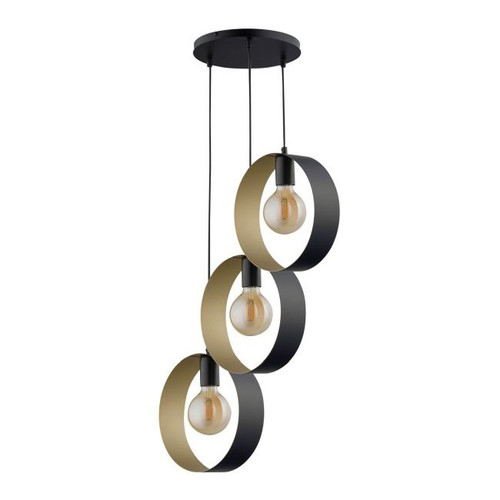 Pendant Lamp Happy 3x E27, black/gold