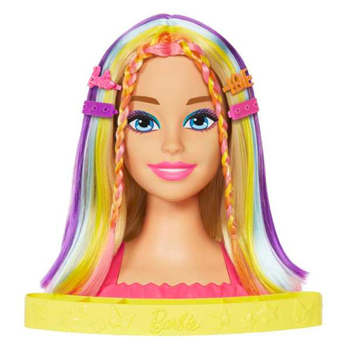 Barbie® Deluxe Styling Head Totally Hair, Blonde Rainbow Hair HMD78 3+